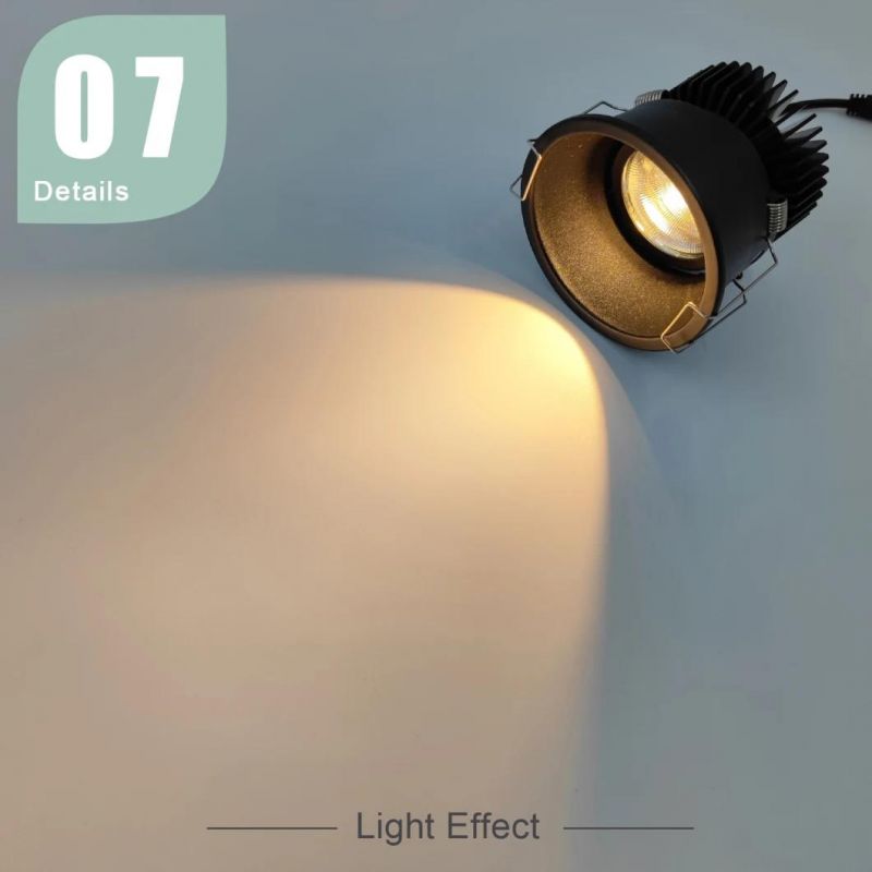 High Lumen COB Downlight Hotel Project LED 7W Spot Bulb Lamp Recessed COB Spotlight Down Light