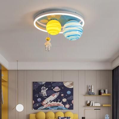 New Astronaut Children&prime;s Room Ceiling Lamp Nordic Bedroom Light Creative Space Planet Lamp