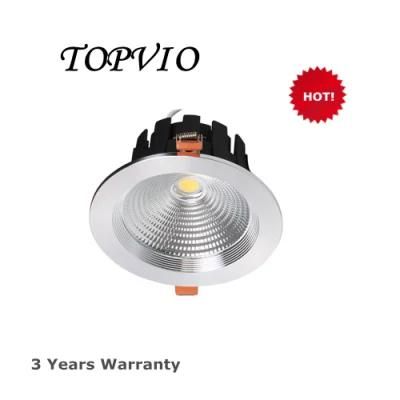 Silver Round 3000k 20W Spot COB Downlight LED Ceiling Lamp