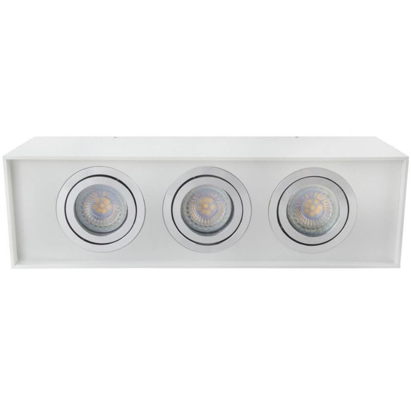 Directional 3head LED Ceiling Spot Light Rectangle Downlight Replaceable LED GU10 Lighting Fixture