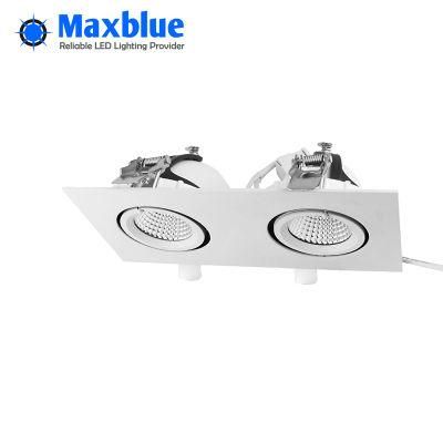 2*20W Double Head Trimless Gimbal Lighting Rotatable Gimbal LED Downlight