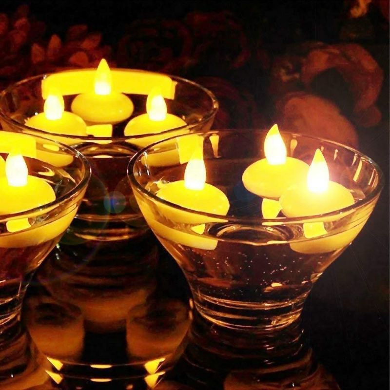 Water Activated LED Tea Light Yellow Flicker Floating LED Candle