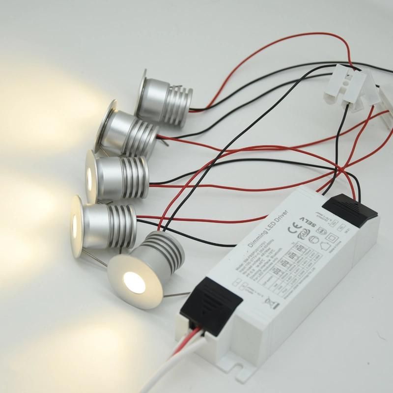 3W 12V-24V Mini LED Bulb Downlight Light Ceiling Spotlight with Slim Power Supply