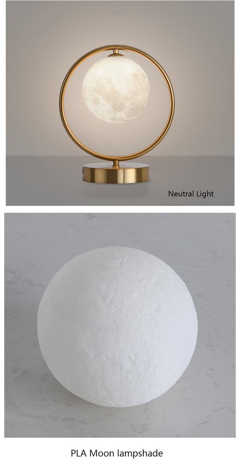 Touch Sensor Switch 3D Printing Moon Table Lamp Bedroom Living Room Modern Decoration Planet Table Lamp