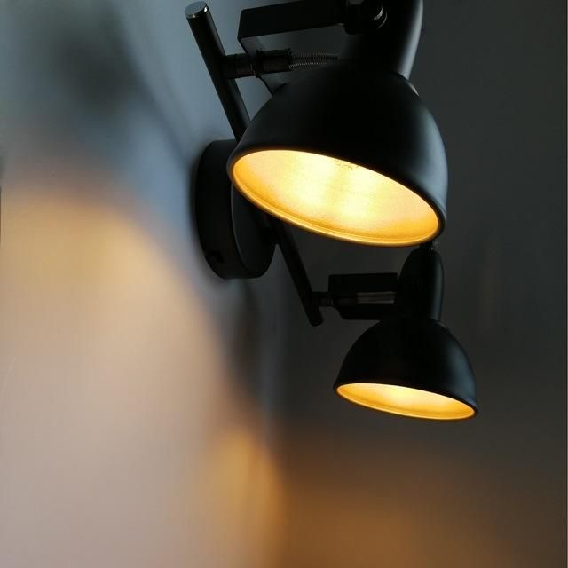 Modern Ceiling Light, Retro/Vintage Design, 2 Rotatable Spotlights, Metall Black-Gold Look, E14, IP20, Max: 40 Watt