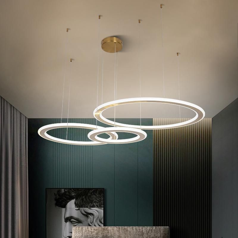 Modern Living Room Circular Duplex Staircase Ceiling Lights Decorative LED Chandelier Lamp for Living Room