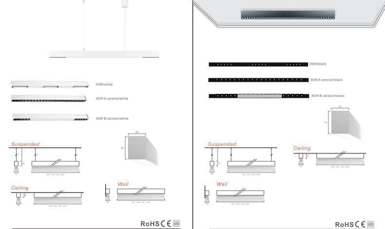 Factory High Quality Aluminum 30W 40W LED Linear Light LED Linear Ceiling Light 1.2m LED Shop Light Ceiling Linear Light Downlight