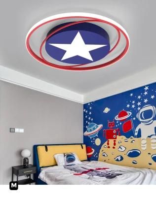 Hot Sales Child Urface Mounted Bedroom Blue LED Shield Shape Lamp Kids Room Ceiling Light