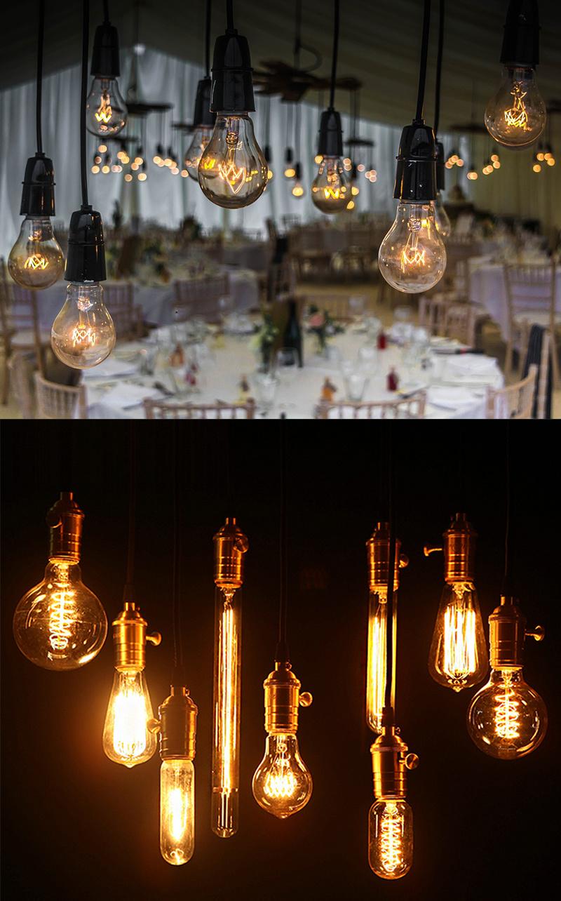 Retro Edison Light Bulb E27 110V 220V 40W St64 T45 G80 G95 G125 Dimmable Edison Lamp Ampoule Vintage Filament Incandescent Lamp