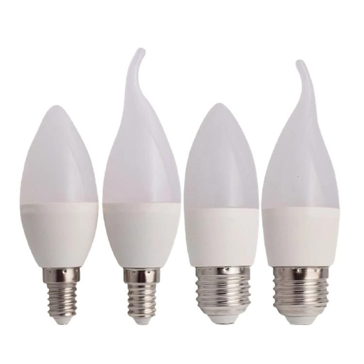 E14 E27 C37 3W 5W LED Candle Light SMD2835 Cool/Warm White Bulb with Tail Wholesale CE&RoHS