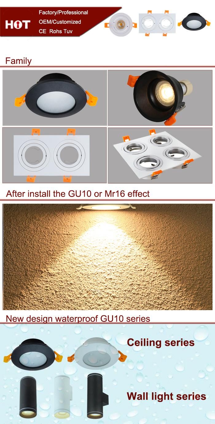 Distributor Aluminium Recessed Replace GU10 MR16 COB LED Ceiling Housing Downlights Fixture