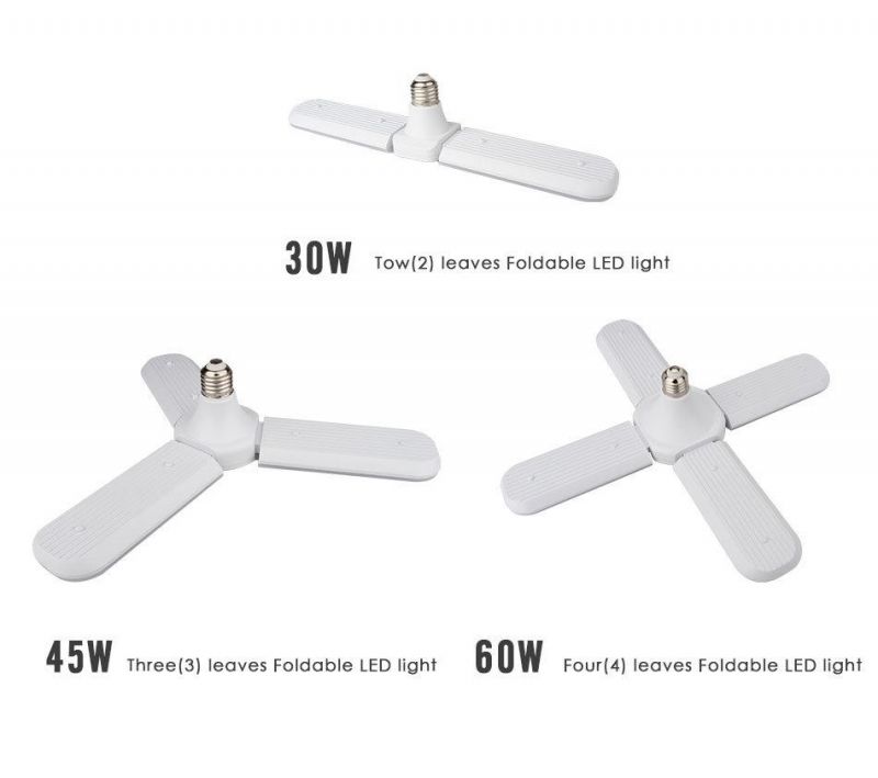 E27 220V Industrial Adjustable Foldable Ceiling Fan Blade Light