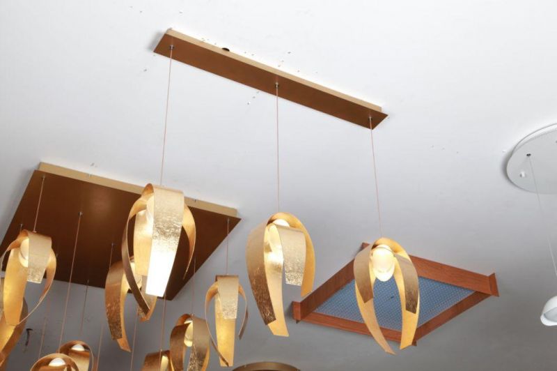 Masivel Rolled Gold Design Modern Chandelier for Hotel Lobby