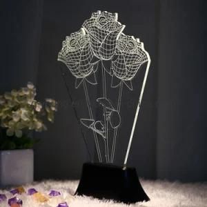 USB 3D Three-Dimensional Lamp LED Personality Wood Decoration Table Lamp