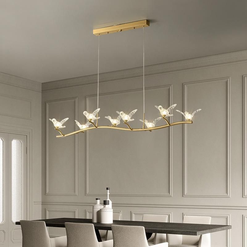 2022 All Copper Restaurant Bird Bar Front Desk Chandeliers Ceiling Luxury Pendant Lamp LED Lights Design