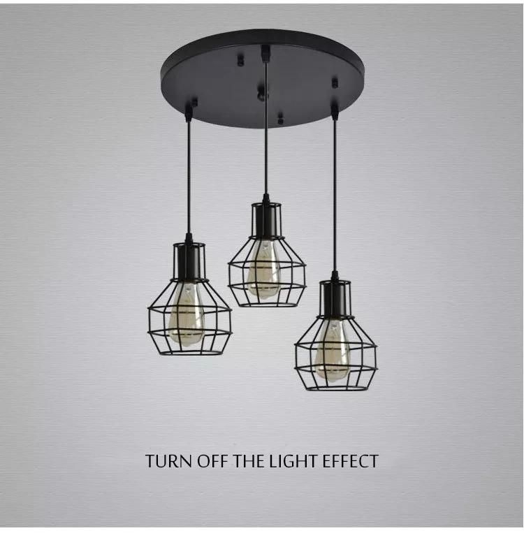 Decorative Retro Chandelier Vintage Industrial Hanging Lamp Iron Cage Lamp Loft for Bar Restaurant Bookstore Parlor