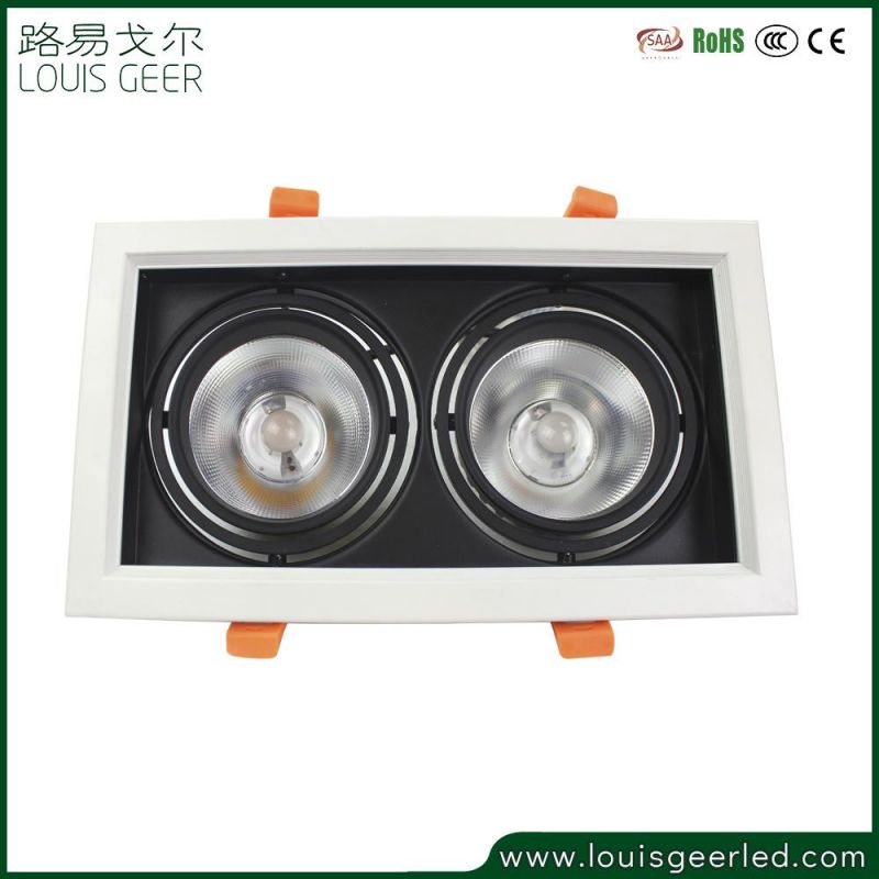 Durable Using Long Span Life Aluminum 24W 30W Recessed Ceiling COB Spot LED Grille Lights