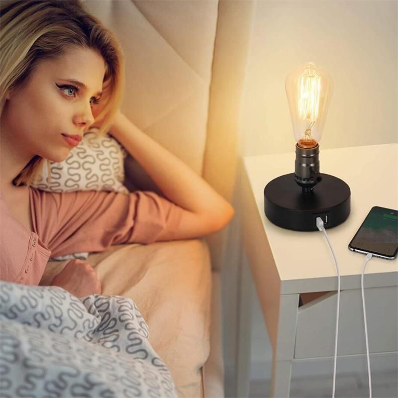 LED American Minimalist Modern Bedroom Bedside Night Light USB Charging Desk Lamp