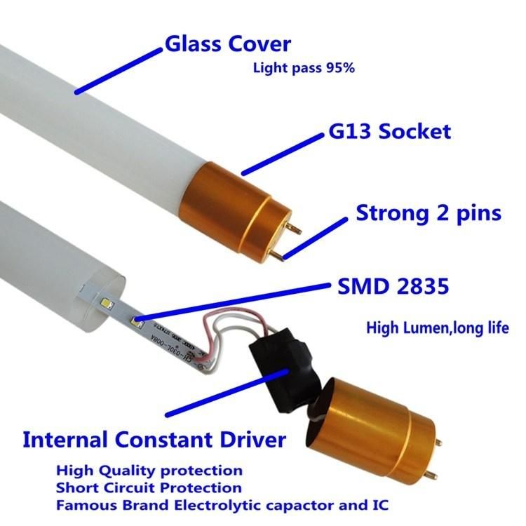 T8 9W LED Tube Ce, EMC, RoHS 2 Years Warranty