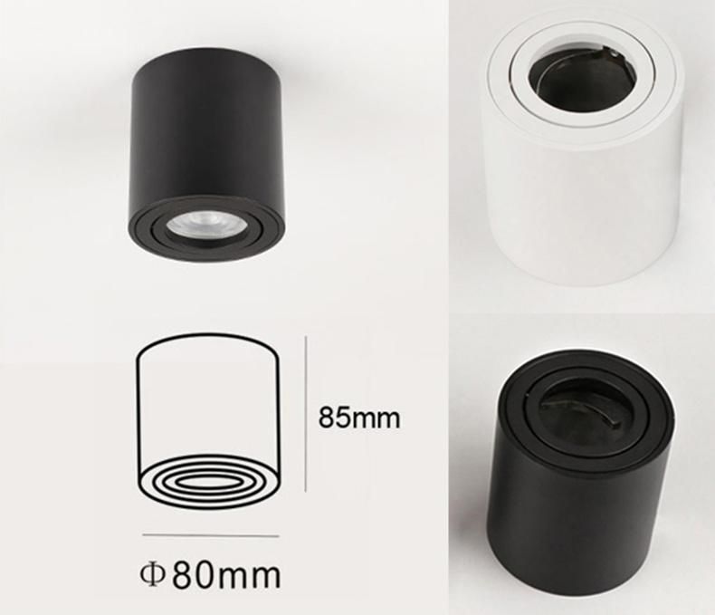 Round White Black Rotatable 5W 7W 10W LED Ceiling Spot Light Surface Mounted Ceiling Downlight