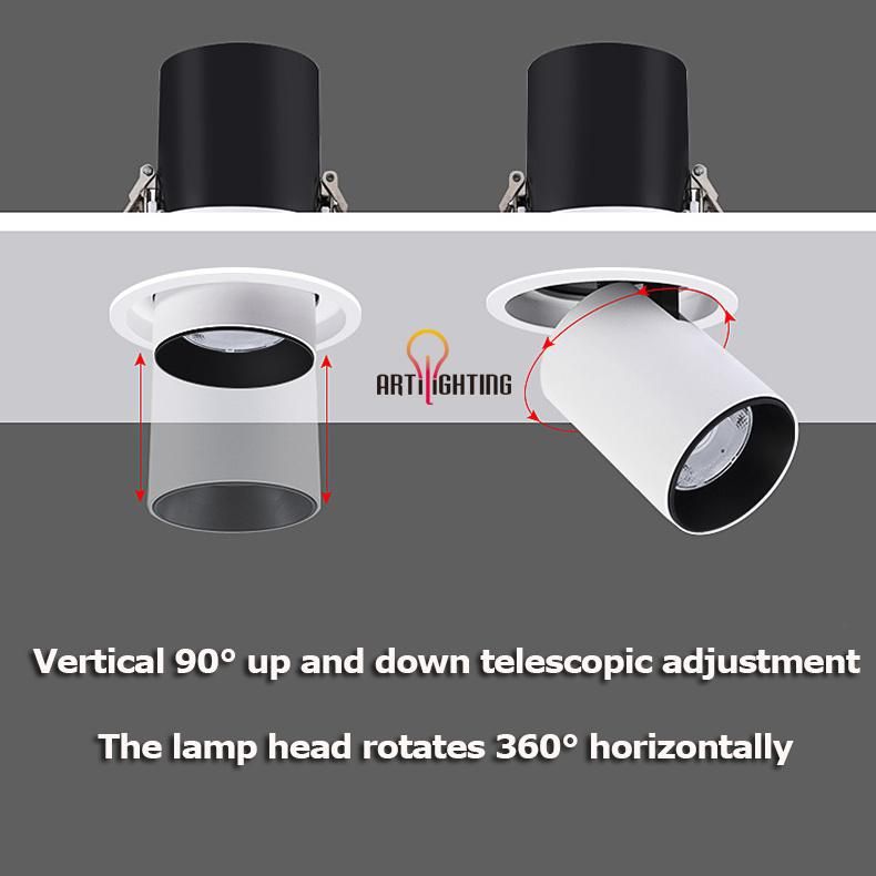 Adjustable LED Spotlight Recessed COB LED Ceiling Downlight 3 Years Warranty