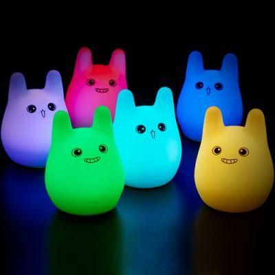 7 Colors Cute Rabbit Baby Night Light LED Night Light USB Rechargeable