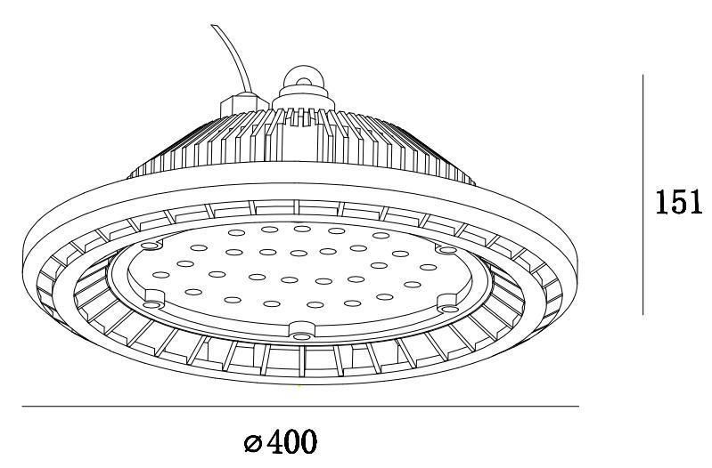 Industrial 200W LED Lighting Ceiling Suspended UFO High Bay Light for Warehouse Stadium Lighting IP20 IP65 Option