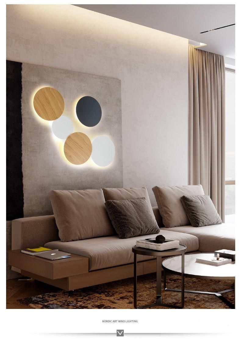 Modern Nordic Living Room Background Wall Round Solar Eclipse Wall Lamp