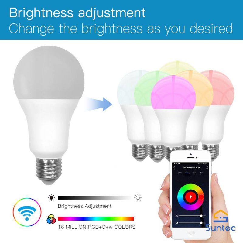 RGB Smart WiFi LED Light Bulb Dimmable Lamp Tuya APP