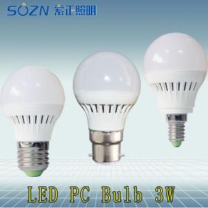 Bulb Lamp 3W with PC Plastic