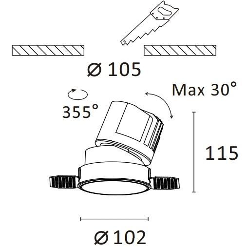 R6297 Ce TUV RoHS Certified COB LED 15W/20W LED Spotlight