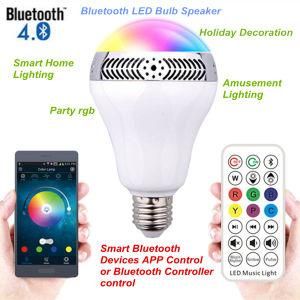 Bluetooth Speaker LED Light E27 Dimmable with IR Remote