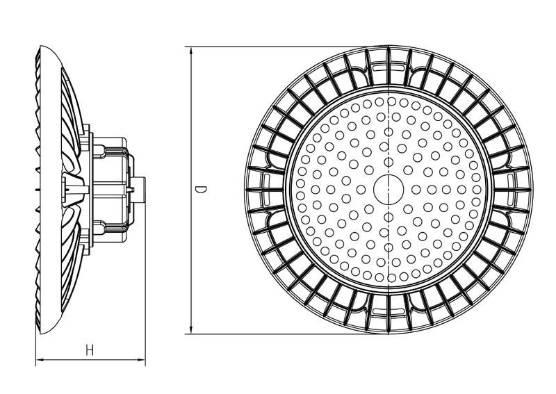 Aluminum Warehouse Factory Lighting Lamp Fixture UFO LED High Bay Light