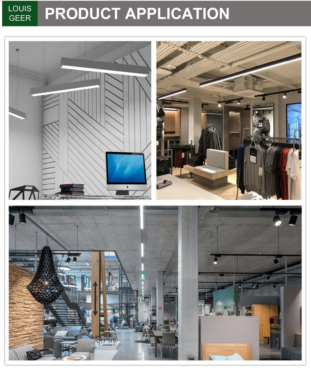 New Black Office Strip Chandelier Hanging LED Linear Chandelier Aluminum Modern Commercial Lamp LED Light Lamp