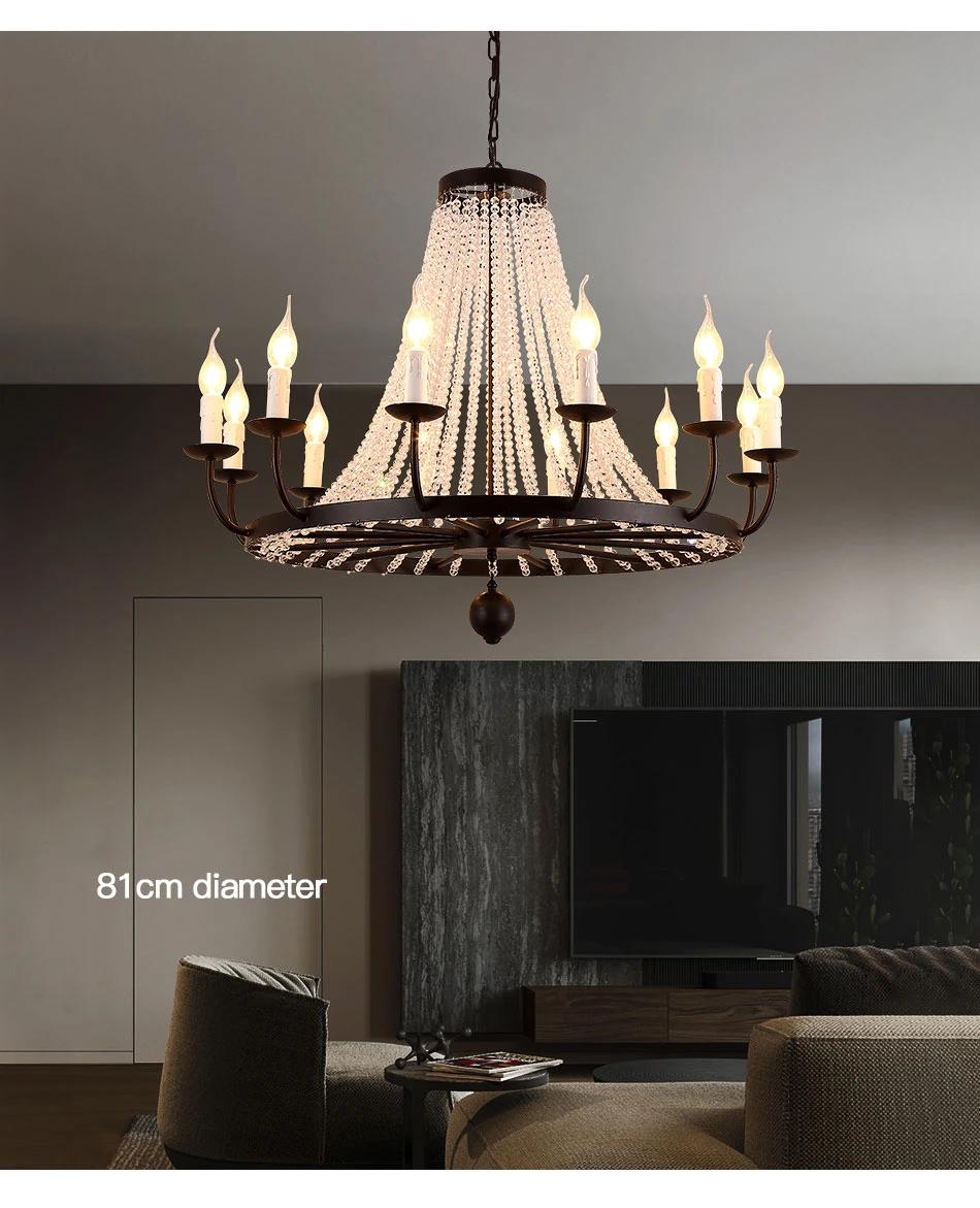 Iron Crystal Indoor Living Room Chandlier Lighting Modern Chandelier