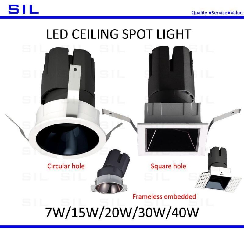 Indoor Lighting Tiltable Square Spot Light LED Spotlight Cabinet Light 15W LED Spotlight