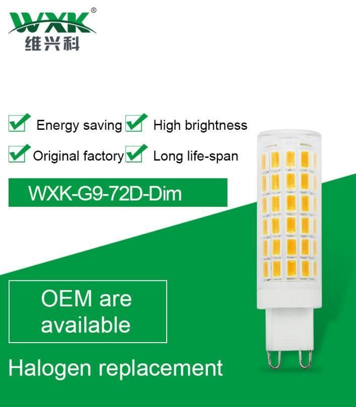 Ultra Bright G9 G4 LED Corn Lamp AC220V 6W 7W SMD2835 LED Crystal Silicone Candle Replace 60-70W Halogen Lamps Christmas Light Bulb with No-Flicker and Dimmable