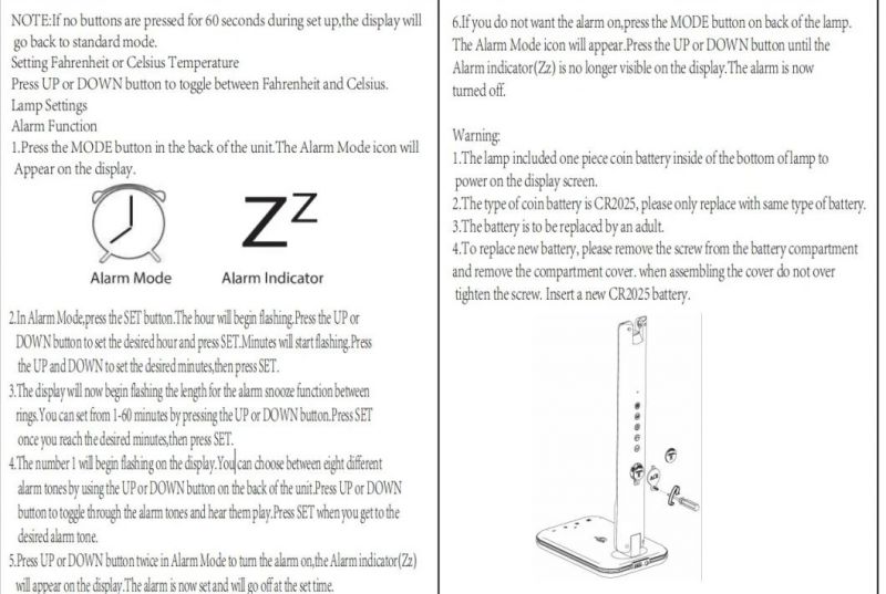 Portable High-Tech LED Table Lamp with Wireless Charger and LED Screen to Show Time, Temperature, and Calendar