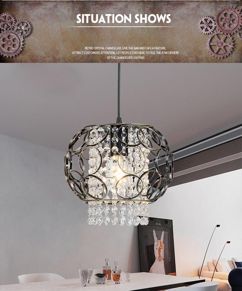 Modern Simple Crystal Lamp Decorative LED Restaurant Pendant Light