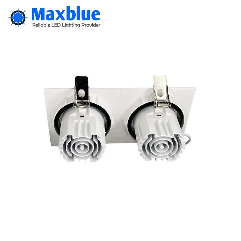 12W*2 Anti Glare Rectangle Double Head Spot Recessed LED Ceiling Downlight Dimmable