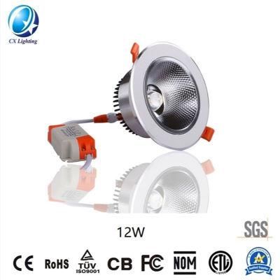 2700K-6500K Aluminium Housing IP20 LED Downlight 12W