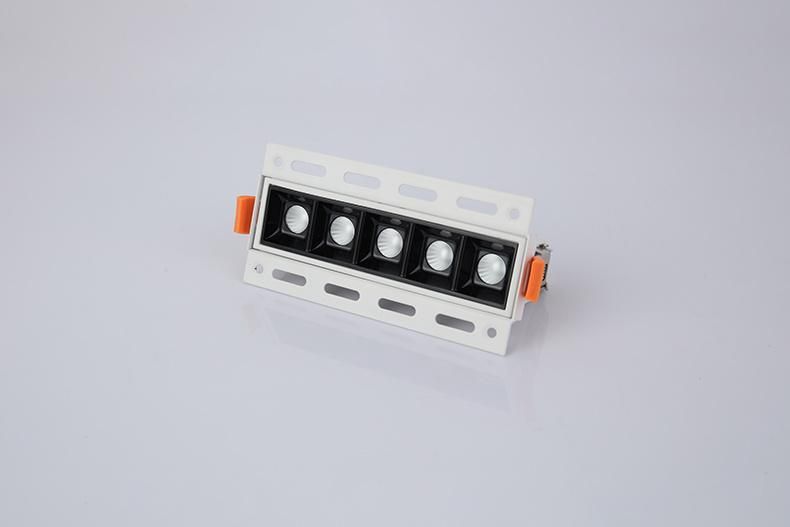 Customized LED Chip Isolated Flicker Free Driver AC85-265V Anti Glare Grill Recessed LED Downlight in Trimless Frame for Linear Lighting