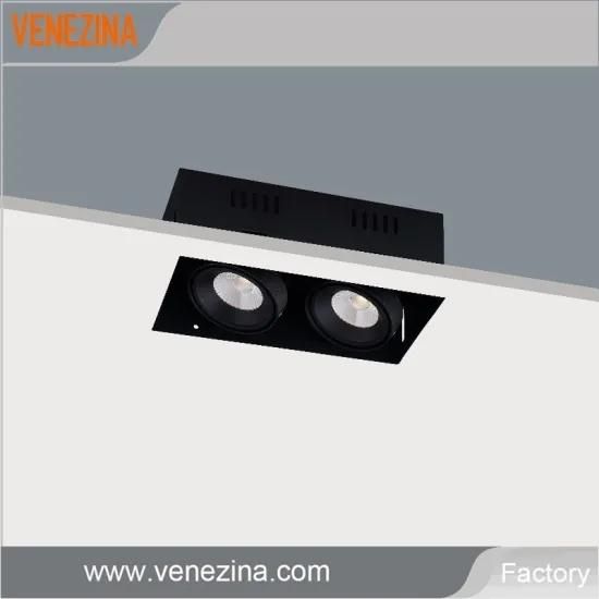 Double Head LED Down Light Trimless Square Recessed LED Grille Downlights