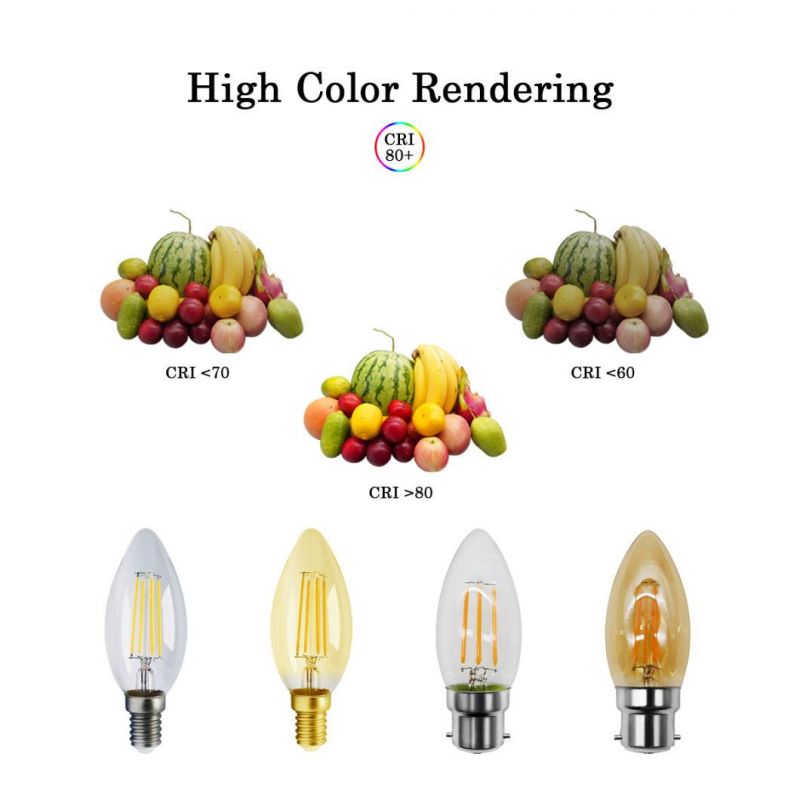 China Manufacturer LED Vintage B22 Candle Lamp 100lm/W C35 Retro LED Filament Bulb Light