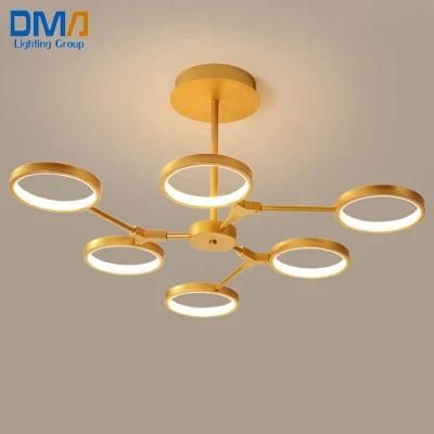 2021 New Nordic Acrylic LED Good Rings Chandelier Hanging Pendant Light Ceiling Light for Living Room