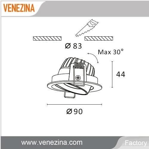 Waterproof E6022 6W/10W Adjustable LED Downlight IP65