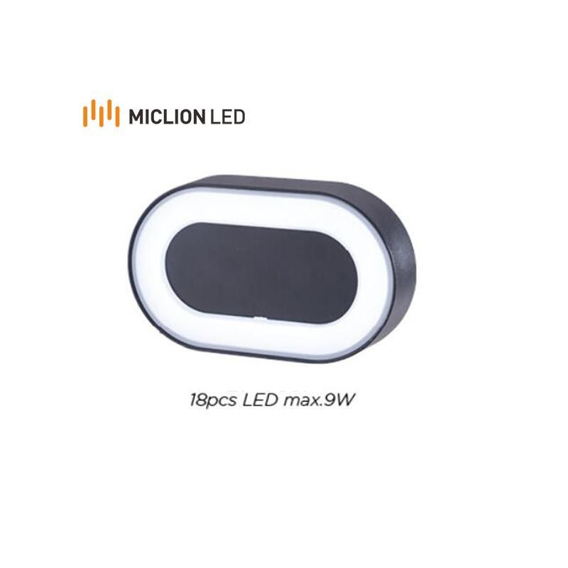 China Manufacturer Aluminum Die-Casting Wall Light Oval Shape 9W with Ce RoHS