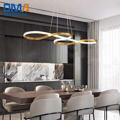 2022 Modern Color Change Golden Deco Acrylic LED Dining Room Pendant Lights Chandelier