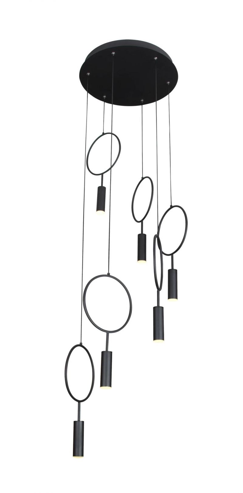 Masivel Black Stylish Simple Chandelier Light for Hall Hotel Living Room