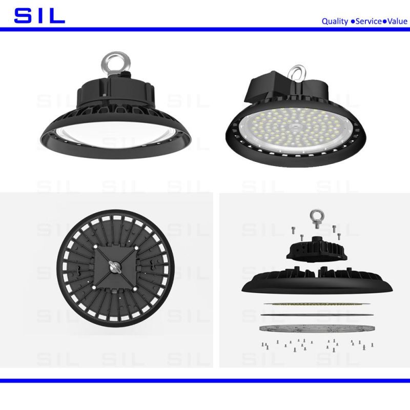 Hot Sales 5 Years Warranty High Quality Factory Direct 80ra 115lm/W 200W UFO LED Bay Lights for Warehouse Industrial Lighting